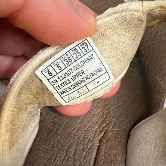 Skechers Cali Asana Women’s US Size 8 Yoga Foam Flip Flops Cream Brown Knit - Picture 5 of 16